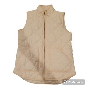 J Crew Quilted Vest in cream women XS